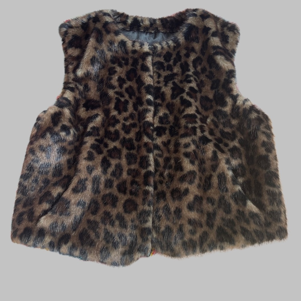 Tahari Womens Faux Fur Outerwear Vest, Brown, Small NEW WITHOUT TAGS